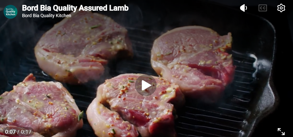 Quality mark lamb ad campaign static image of roast lamb being sliced