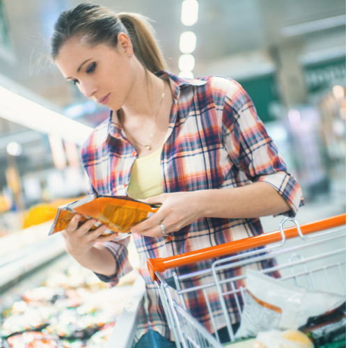 Someone looking at a product in the store