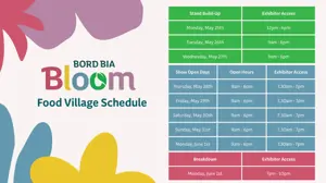 Bloom graphics with timetable