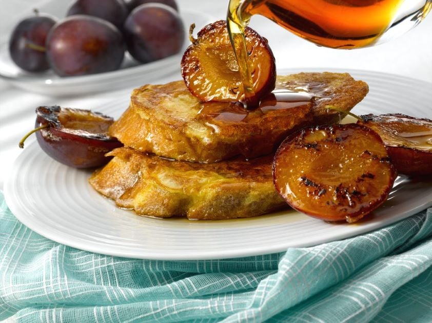 French Toast with Caramelised Plums