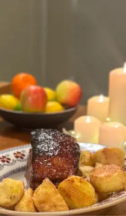 Neven’s Glazed Rack of Pork with Creamy Roast Potatoes