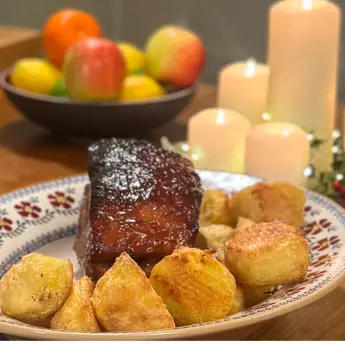 Neven’s Glazed Rack of Pork with Creamy Roast Potatoes