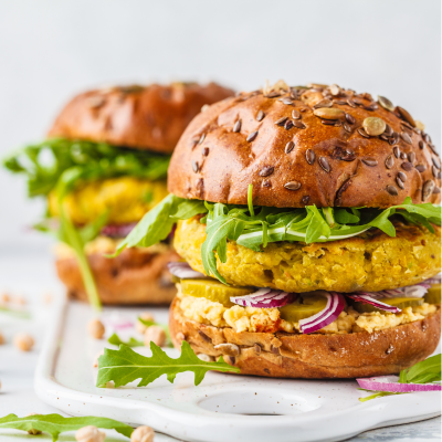 An image of two Vegetarian burgers 