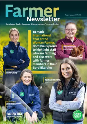 The cover of the Farmer Newsletter Featuring female farmers 