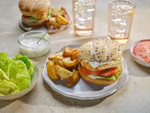 Air-fried Haddock Burgers