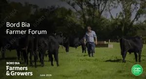 Farmer Forum Banner image featuring farm and cows and logo text of Bord Bia farmers and Growers
