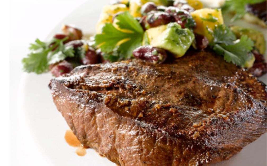 Grilled Steak with Avocado, Mango and Kidney Bean Salsa