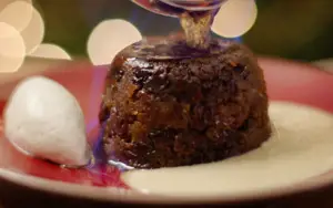 MacNean Plum Pudding with Almond Custard
