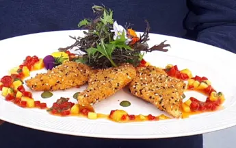 Neven's Fish Goujons with Mango and Red Pepper Salsa