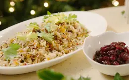 Neven’s Warm Rice Salad with Sour Cranberry Sauce