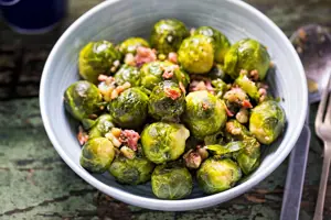 Roasted Brussels Sprouts with Lardons