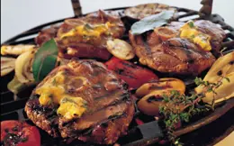 Barbecue Lamb Steaks with Spicy Tarragon and Shallot Butter