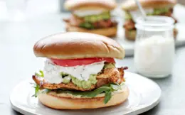 Chicken Fillet Sandwich with Avocado, Mint and Garlic Yogurt Dressing