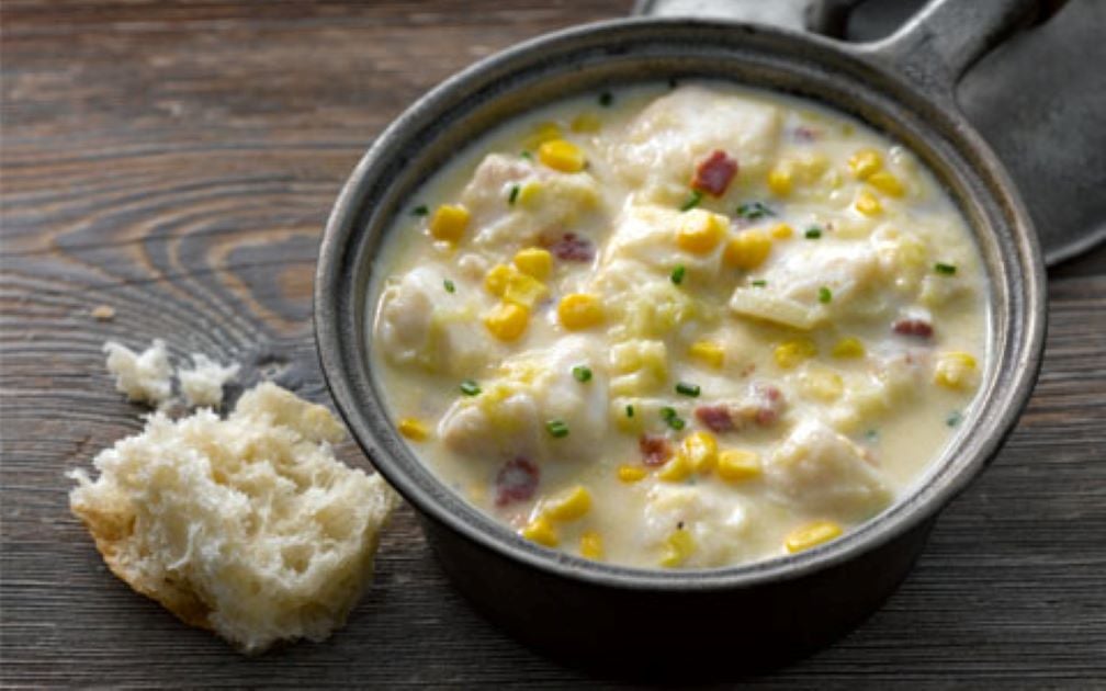 Chunky Fish Soup with Leeks and Bacon