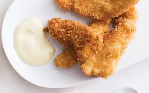 Organic Chicken Schnitzels with Garlic Aioli