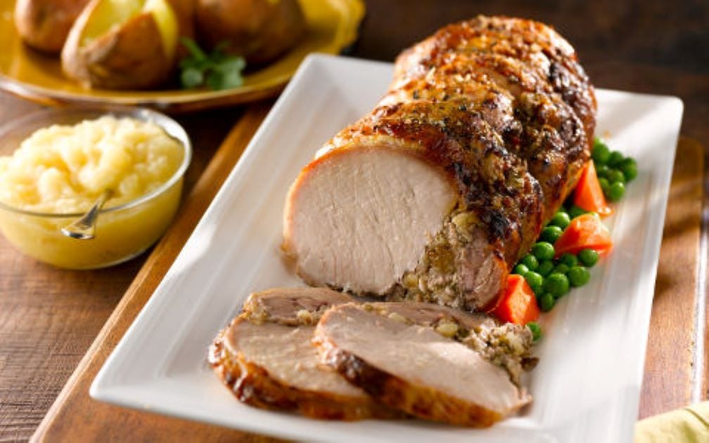 Roast Loin of Pork with Apple and Sage Stuffing
