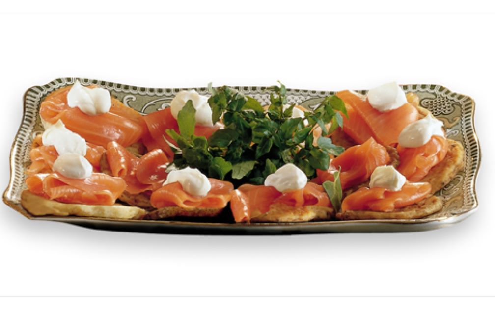 Smoked Salmon on Potato Cakes