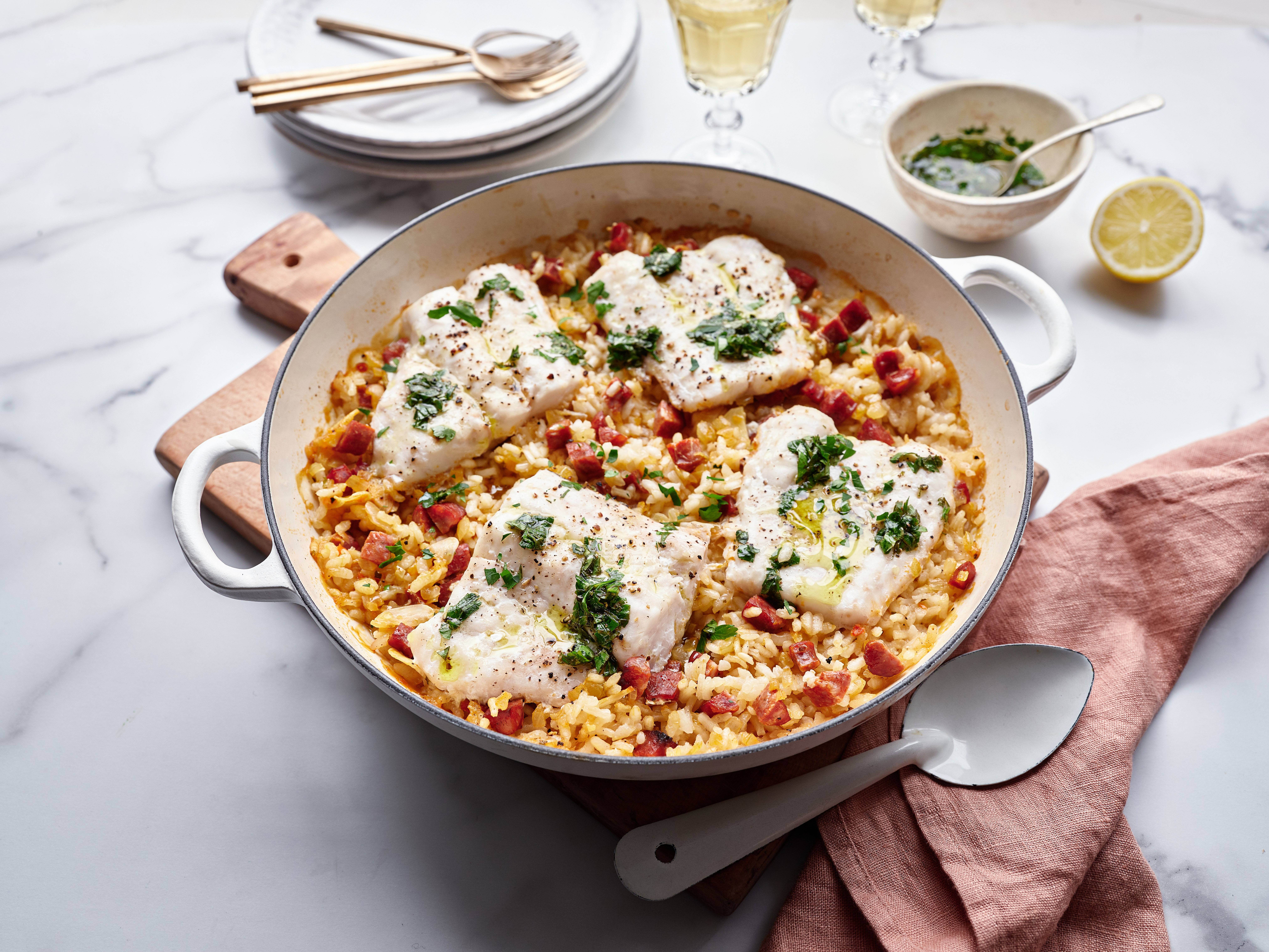 Baked Rice with Hake