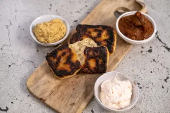 Mark's Flatbread with a Selection of Dips