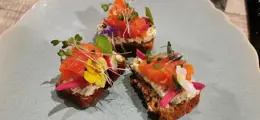 Smoked Trout and Crab Cream Cheese with Porridge Bread