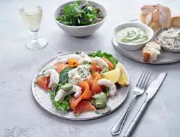 Seafood Platter with Dublin Bay Prawns, Crab and Smoked Salmon