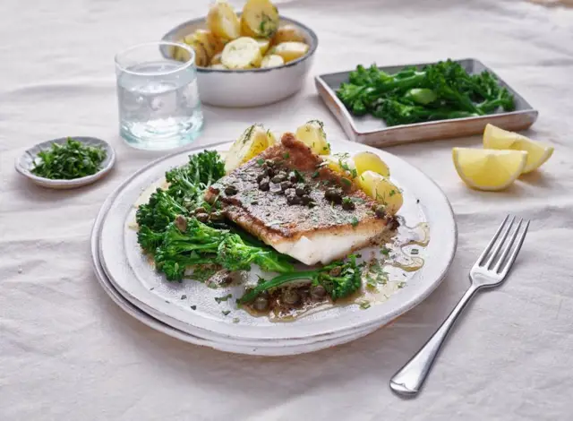Haddock with Butter, Lemon and Caper Sauce