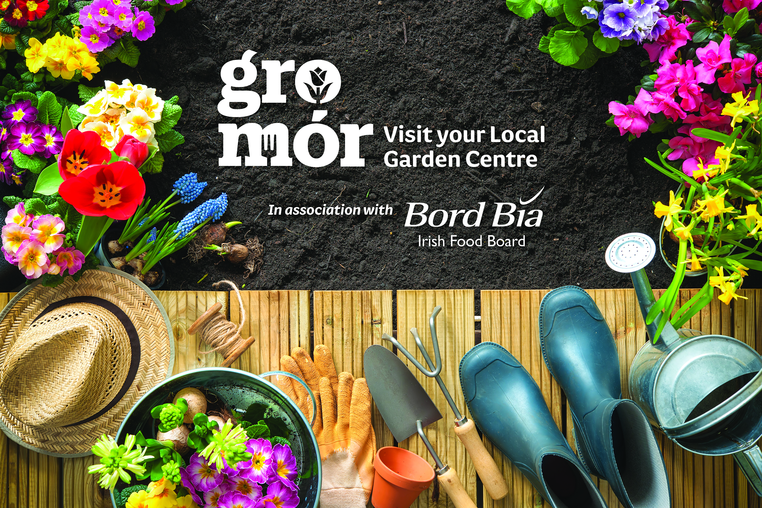 GroMór Logo with Flowers