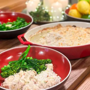 Neven’s Leftover Ham and Turkey Gratin