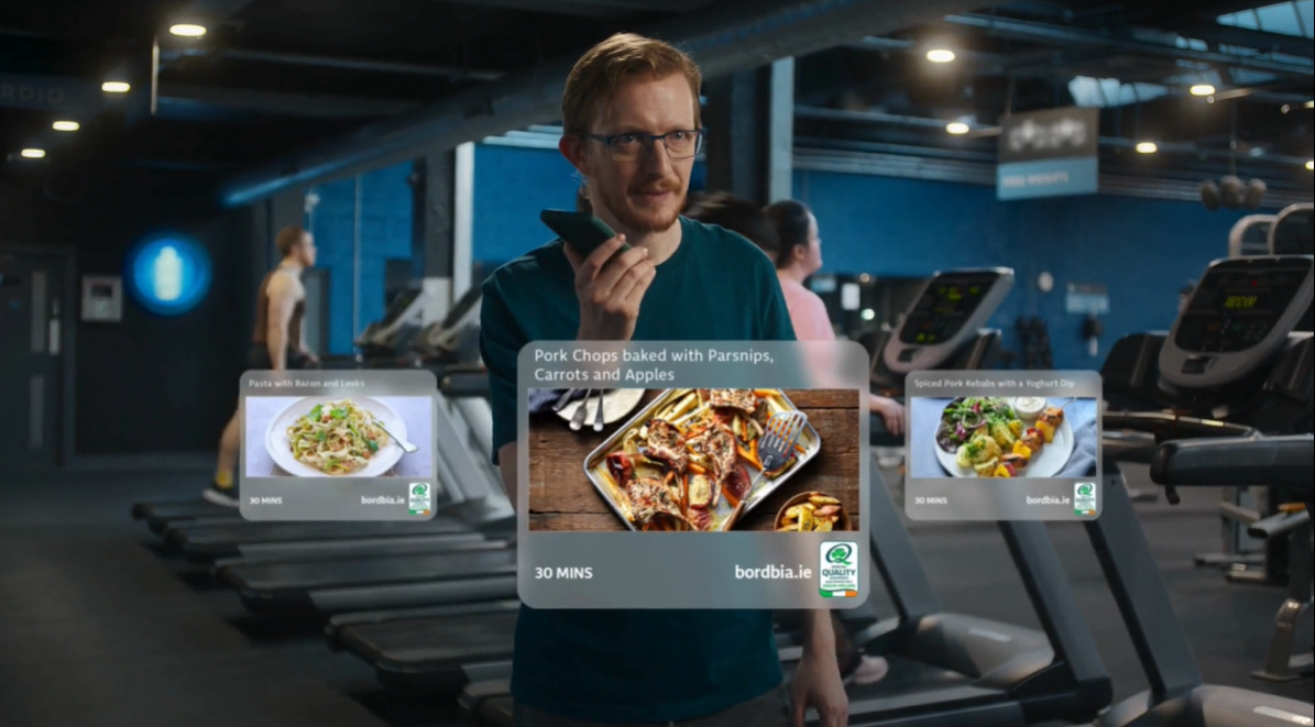 Man in gym selecting recipe