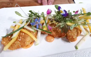 Crispy Whiting, Apple & Mango and Curried Mayonnaise