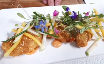 Crispy Whiting, Apple & Mango and Curried Mayonnaise