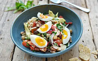 Mexican Salad with Soft Boiled Eggs
