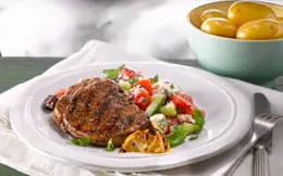Everyday Barbecued Lamb with Salad & Dressing