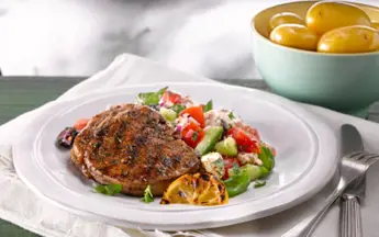 Everyday Barbecued Lamb with Salad & Dressing