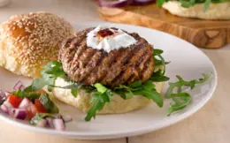 Harissa Flavoured Lamb Burgers with Tzatziki