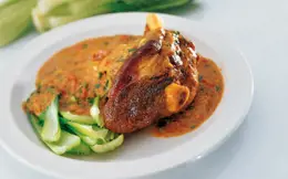 Slow Cooked Shank of Lamb in a Thai Curry Sauce