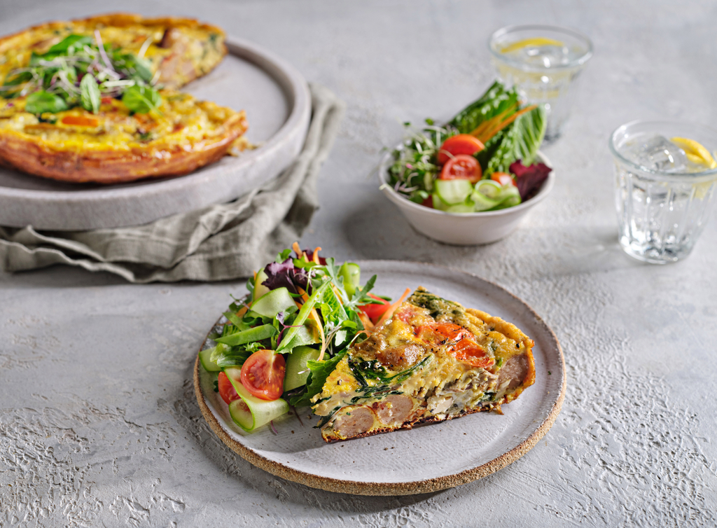 Sausage, Mushroom and Spinach Frittata