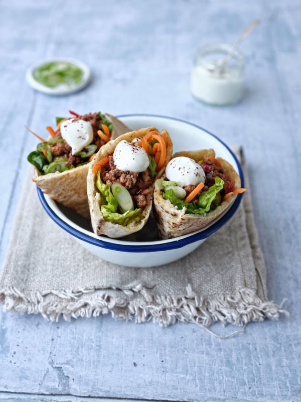 Lamb and Salad Pittas