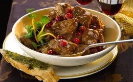 Lamb Casserole with Cranberries and Port